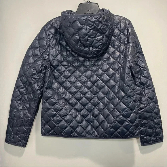 J.Crew Navy Double Breasted Quilted Puffer Jacket Women size Medium - Picture 3 of 11